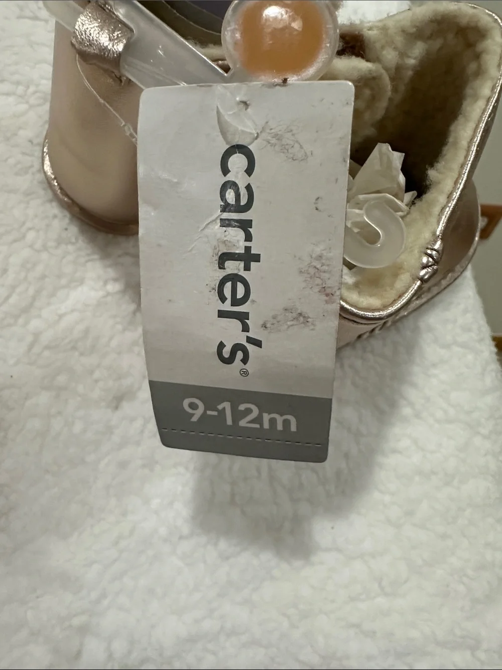 Gold baby boots